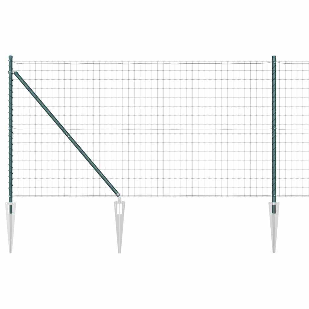 Valla vidaxxl con poste verde 1,4 x 10 m acero y PVC