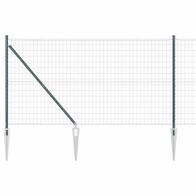 Valla vidaxxl con poste verde 1,4 x 10 m acero y PVC