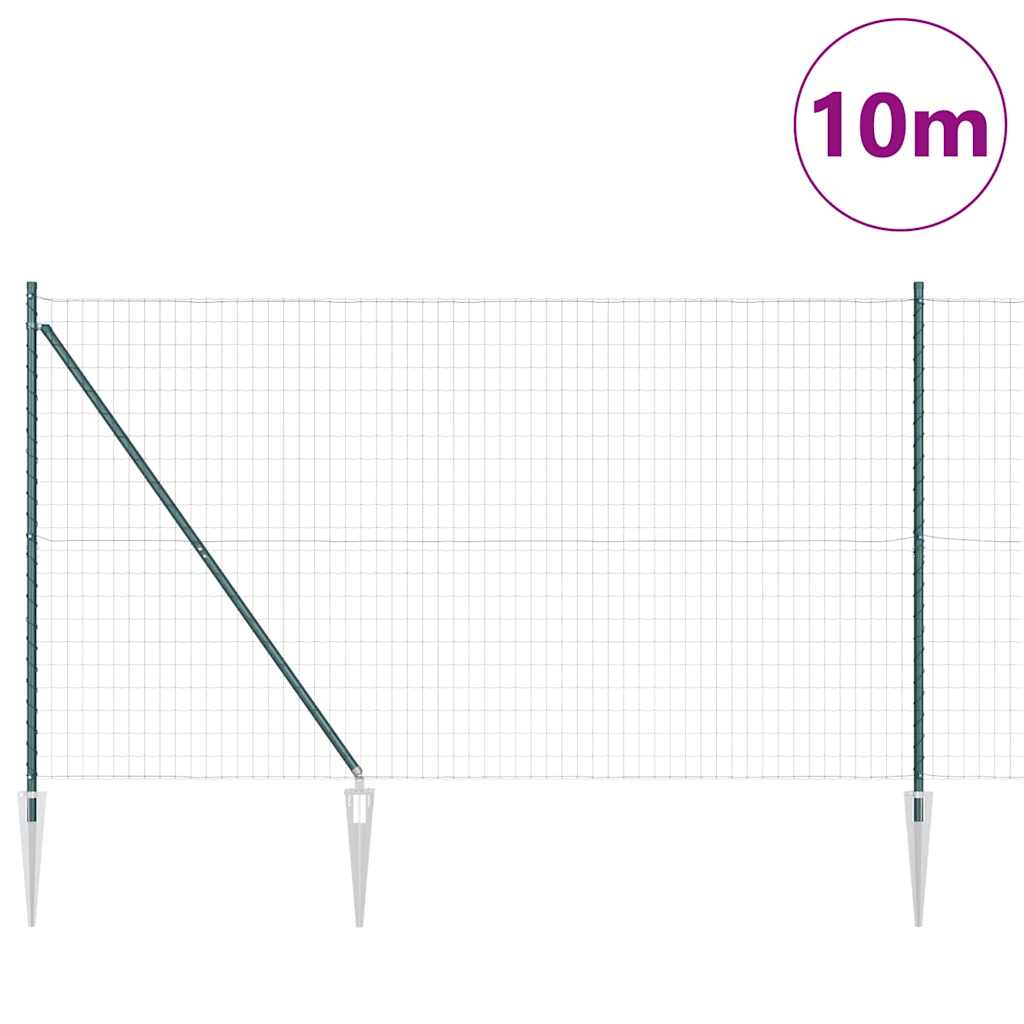 Valla vidaxl con poste verde 1,5 x 10 m acero y PVC