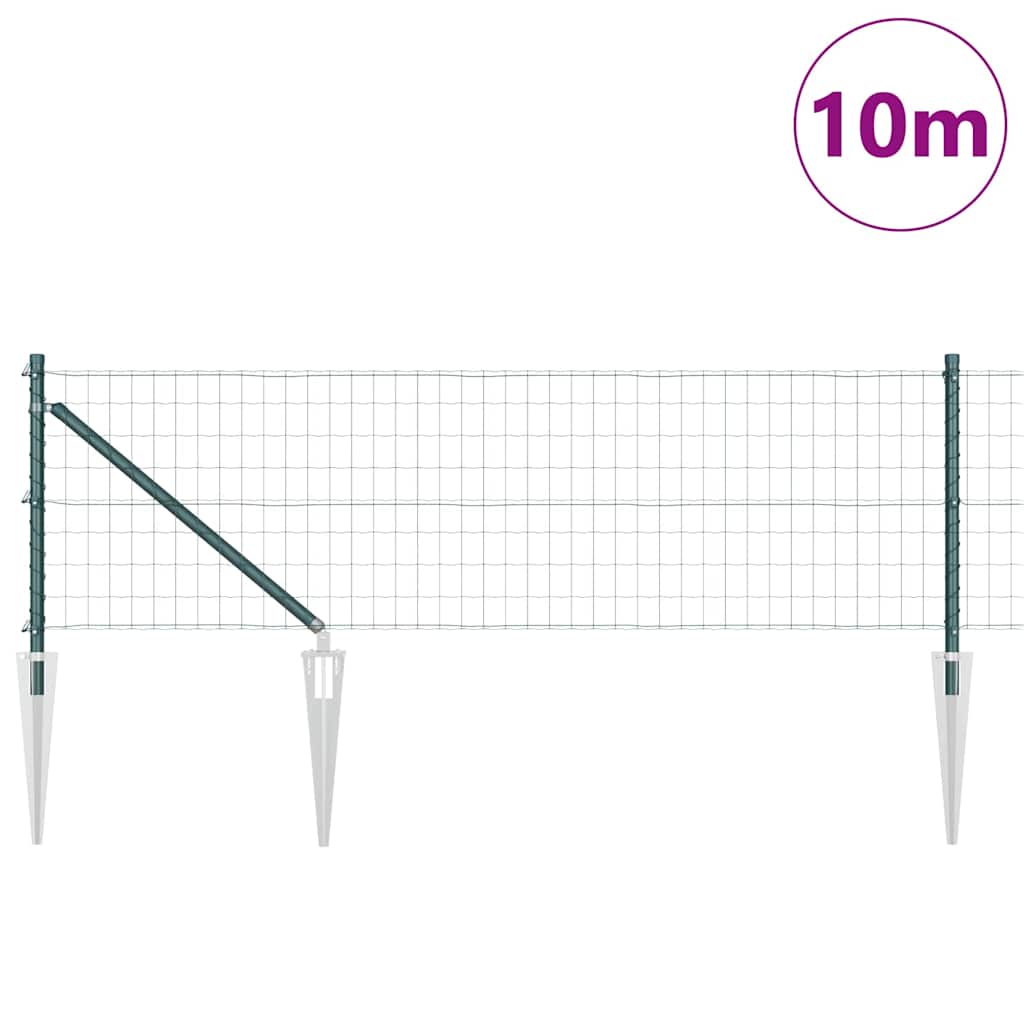 Valla vidaxl con poste verde 0,8 x 10 m acero y PVC