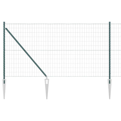 Vidaxl hek met paal groen 1 x 10 m staal en pvc