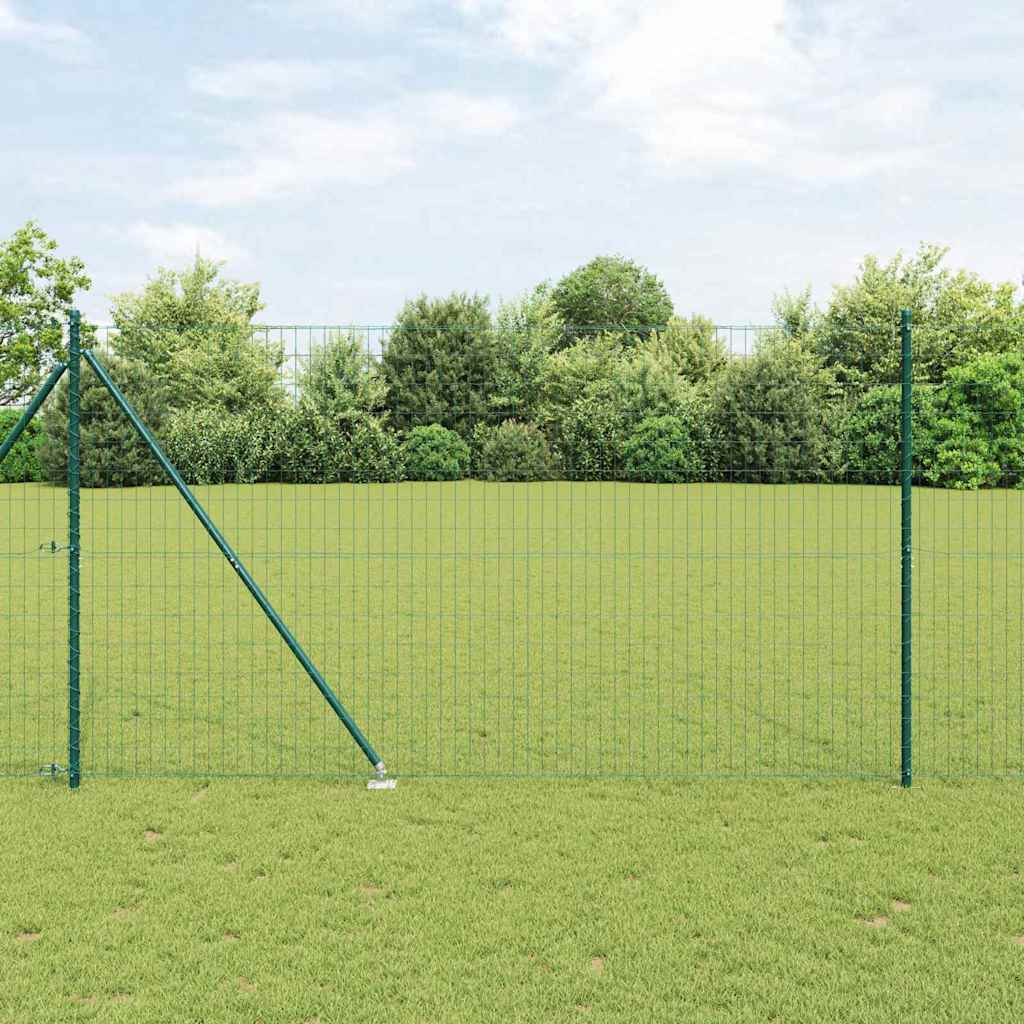 Valla vidaxl con poste verde 1,6 x 10 m acero y PVC