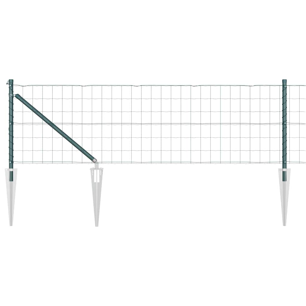 Valla vidaxxl con poste verde 0,6 x 10 m acero y PVC
