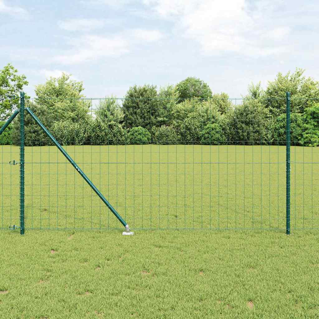 Valla vidaxxl con poste verde 1,4 x 10 m acero y PVC