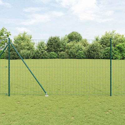 Valla vidaxl con poste verde 1,5 x 10 m acero y PVC