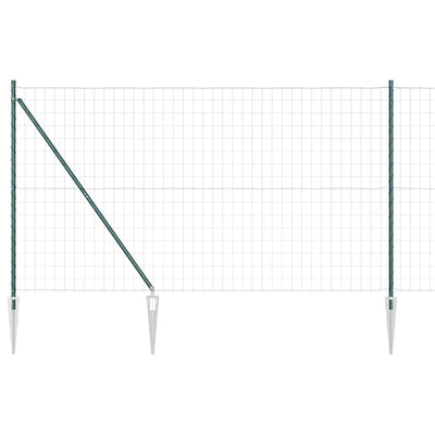 Valla vidaxl con poste verde 1,5 x 10 m acero y PVC