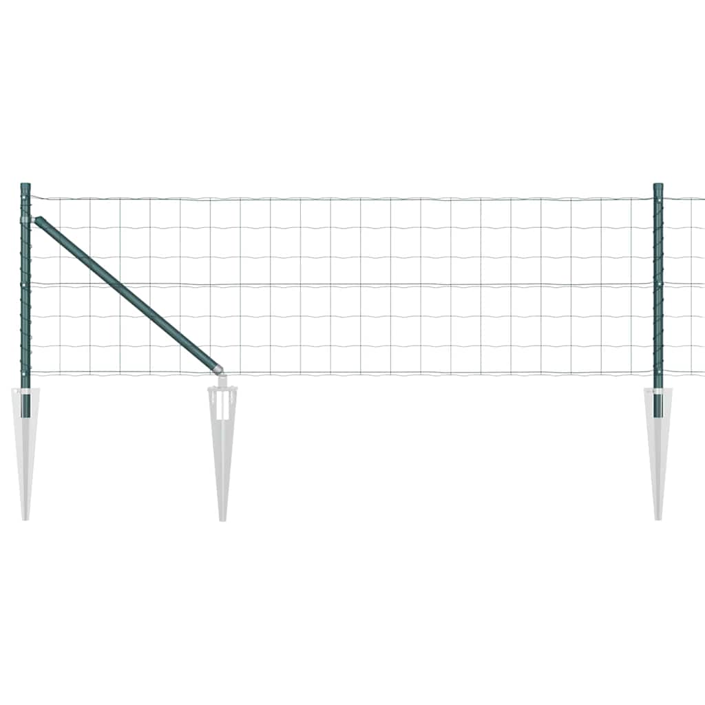 Valla vidaxxl con poste verde 0,8 x 10 m acero