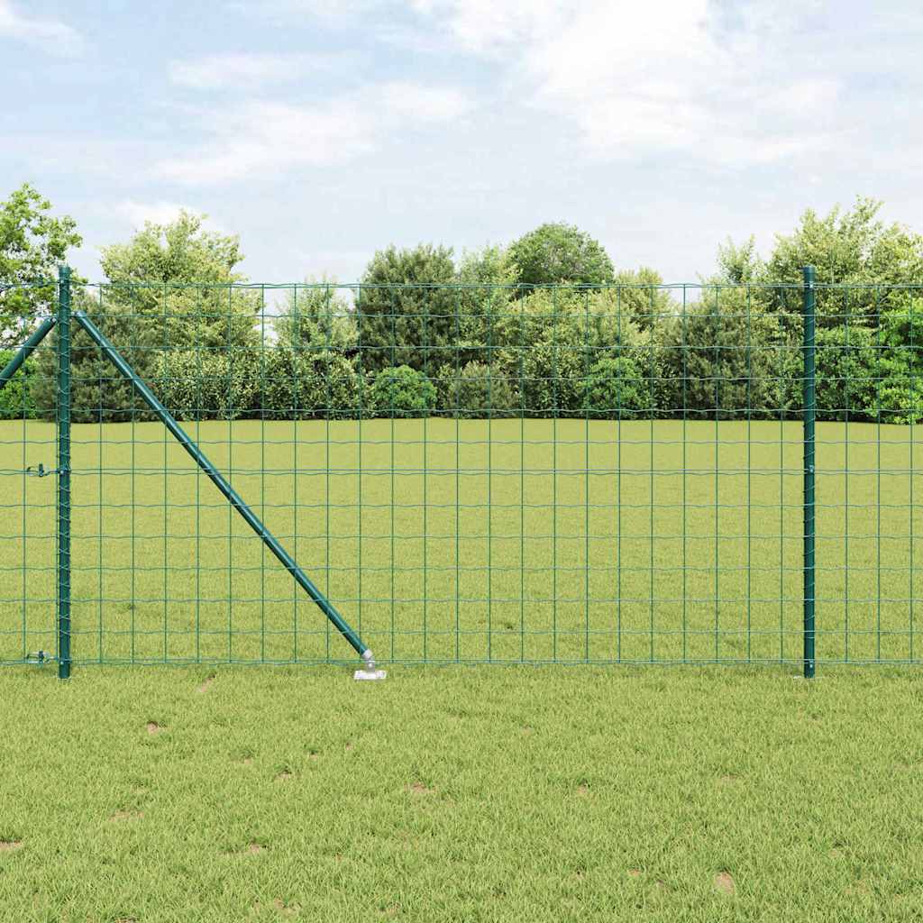 Valla vidaxxl con poste verde 1 x 10 m acero