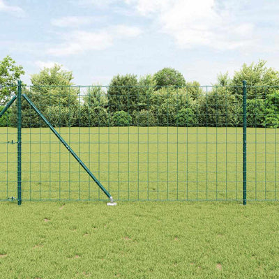 Valla vidaxxl con poste verde 1,4 x 10 m acero y PVC