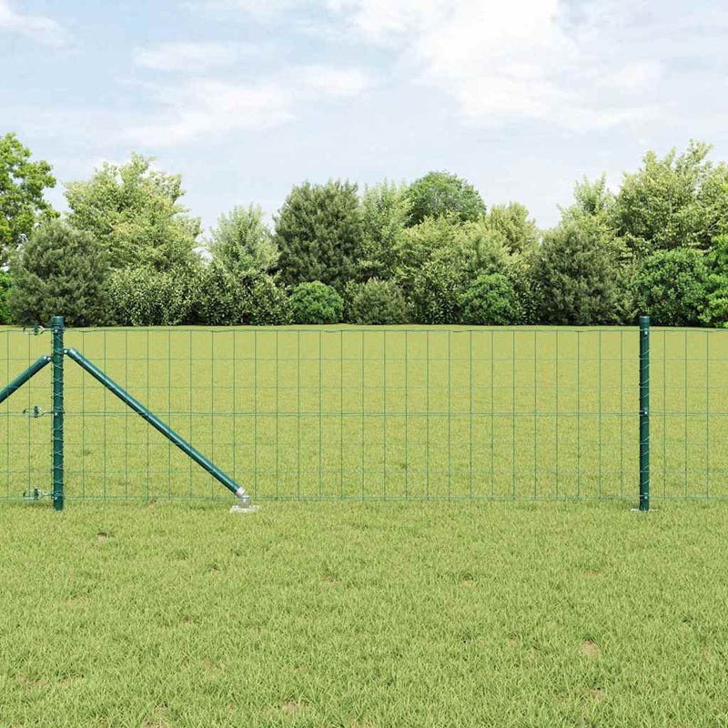 Vidaxl hek met paal groen 0,4 x 25 m staal en pvc