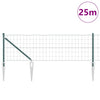 Vidaxl hek met paal groen 0,6 x 25 m staal en pvc