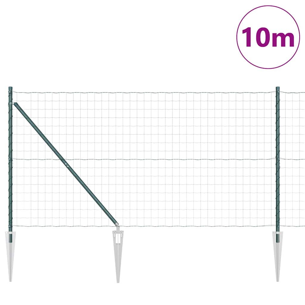 Valla vidaxxl con poste verde 1,4 x 10 m acero y PVC