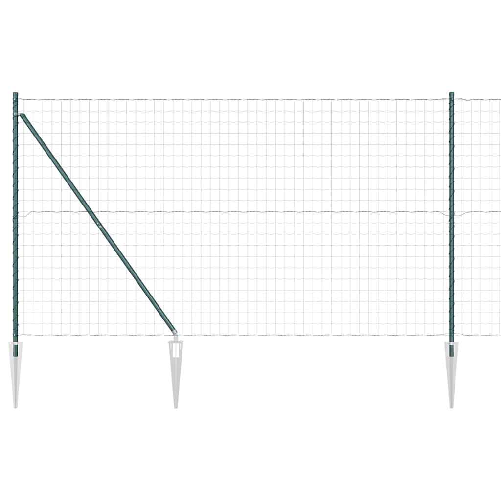 Valla vidaxxl con poste verde 1,5 x 10 m acero