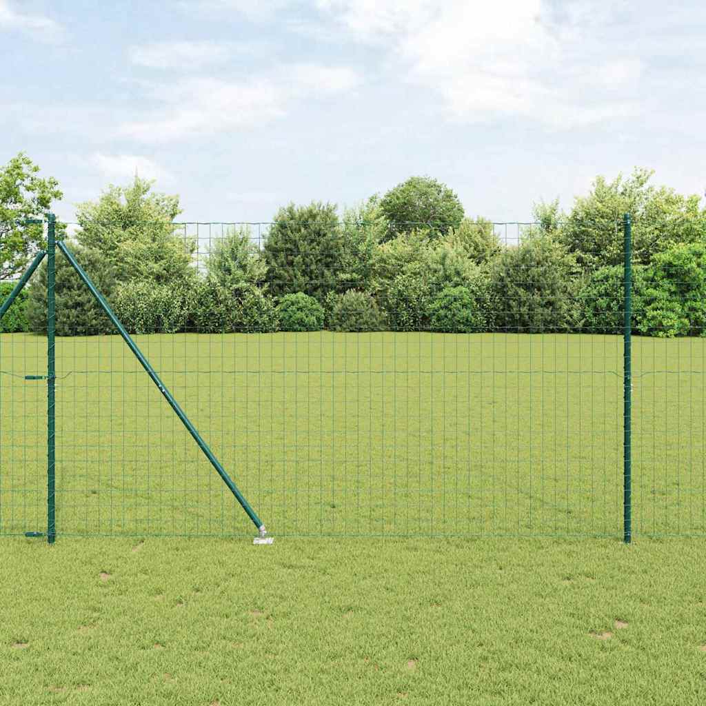 Valla vidaxl con poste verde 1,6 x 10 m acero y PVC
