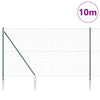 Vidaxl hek met paal groen 1,6 x 10 m staal en pvc