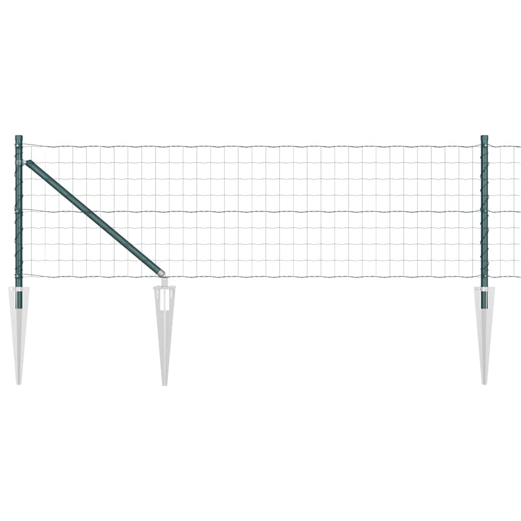 Valla vidaxxl con poste verde 0,4 x 25 m acero y PVC