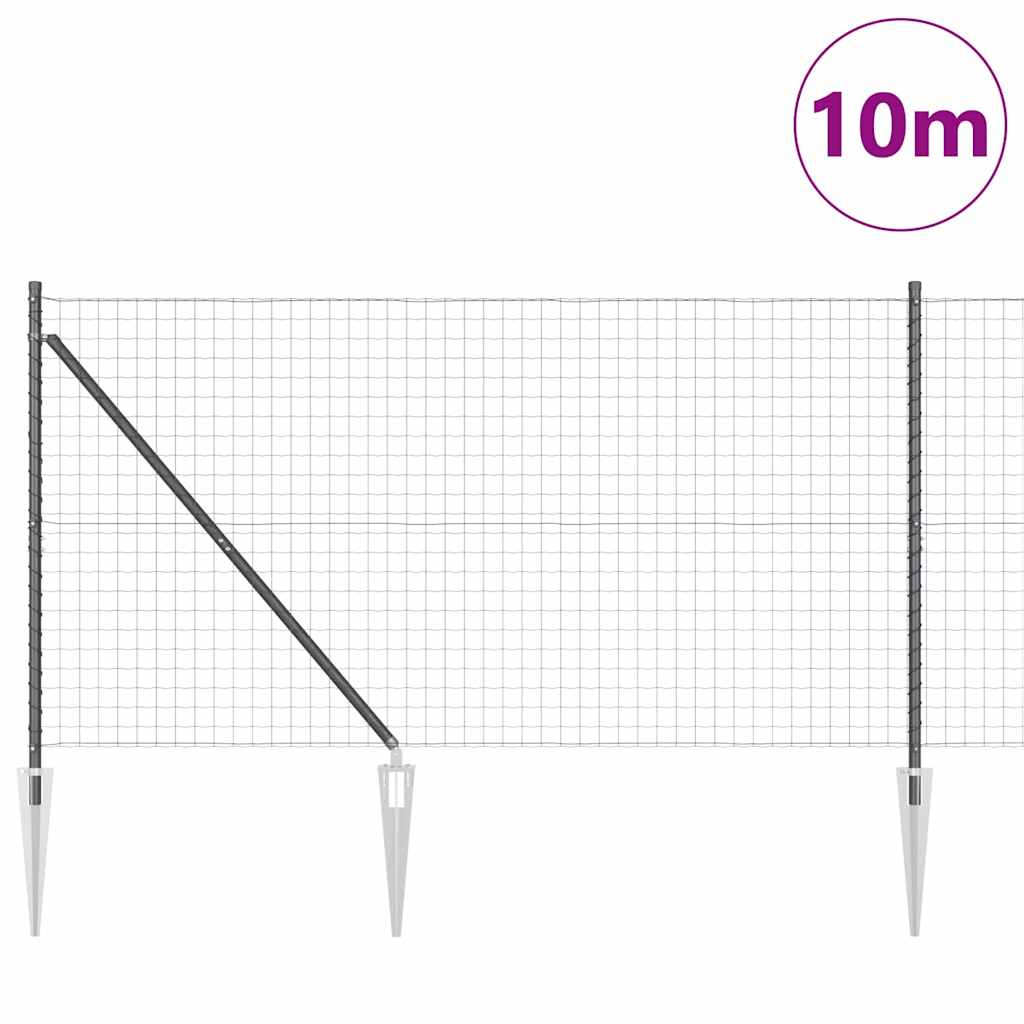 Valla vidaxl con poste gris 1,2 x 10 m acero y PVC