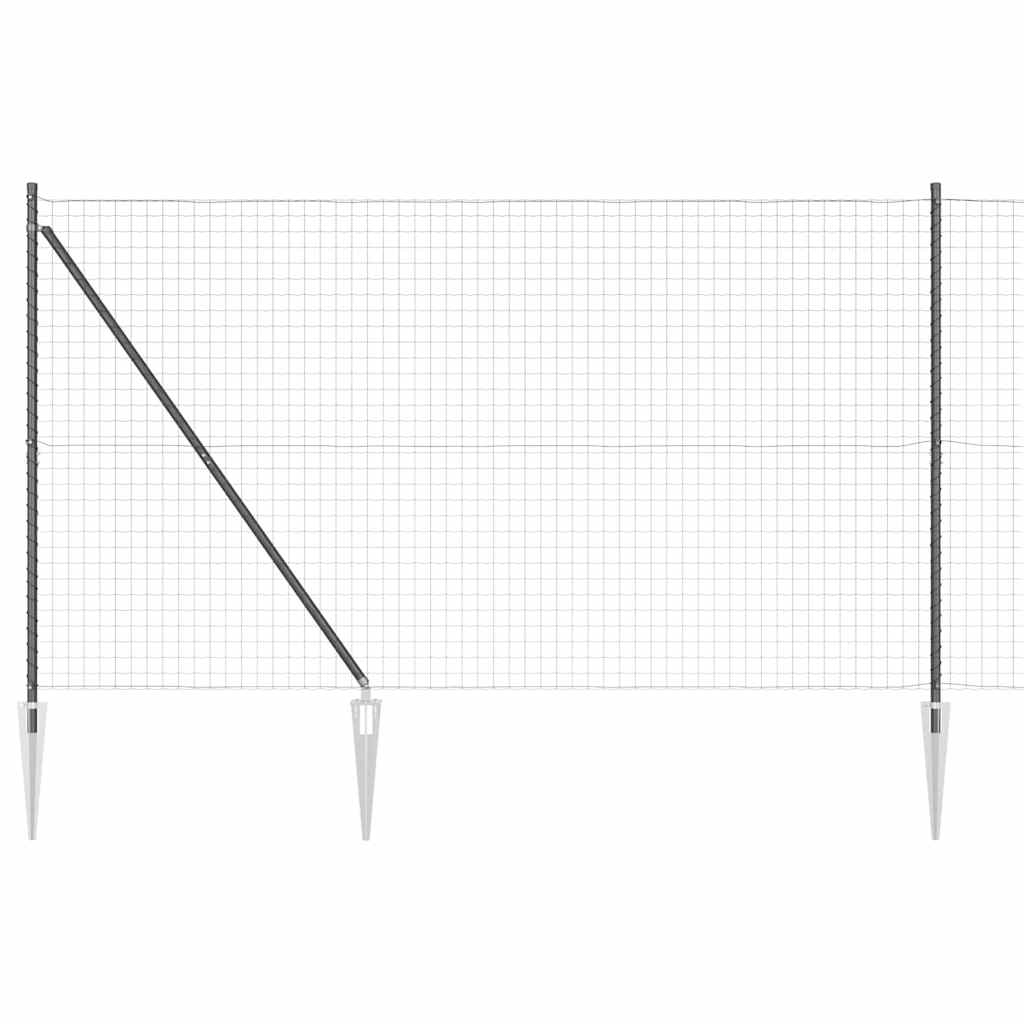 Valla vidaxl con poste gris 1,5 x 10 m acero y PVC