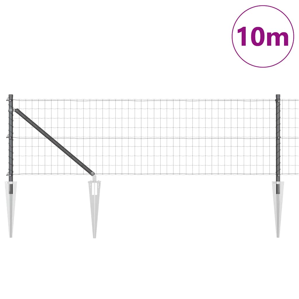 Valla vidaxl con poste gris 0,6 x 10 m acero y PVC