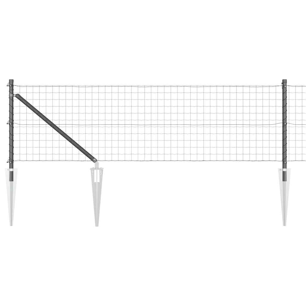 Valla vidaxl con poste gris 0,8 x 10 m acero y PVC