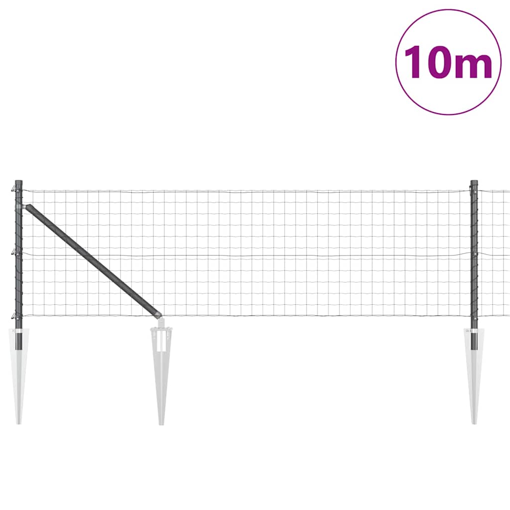 Valla vidaxl con poste gris 0,8 x 10 m acero y PVC