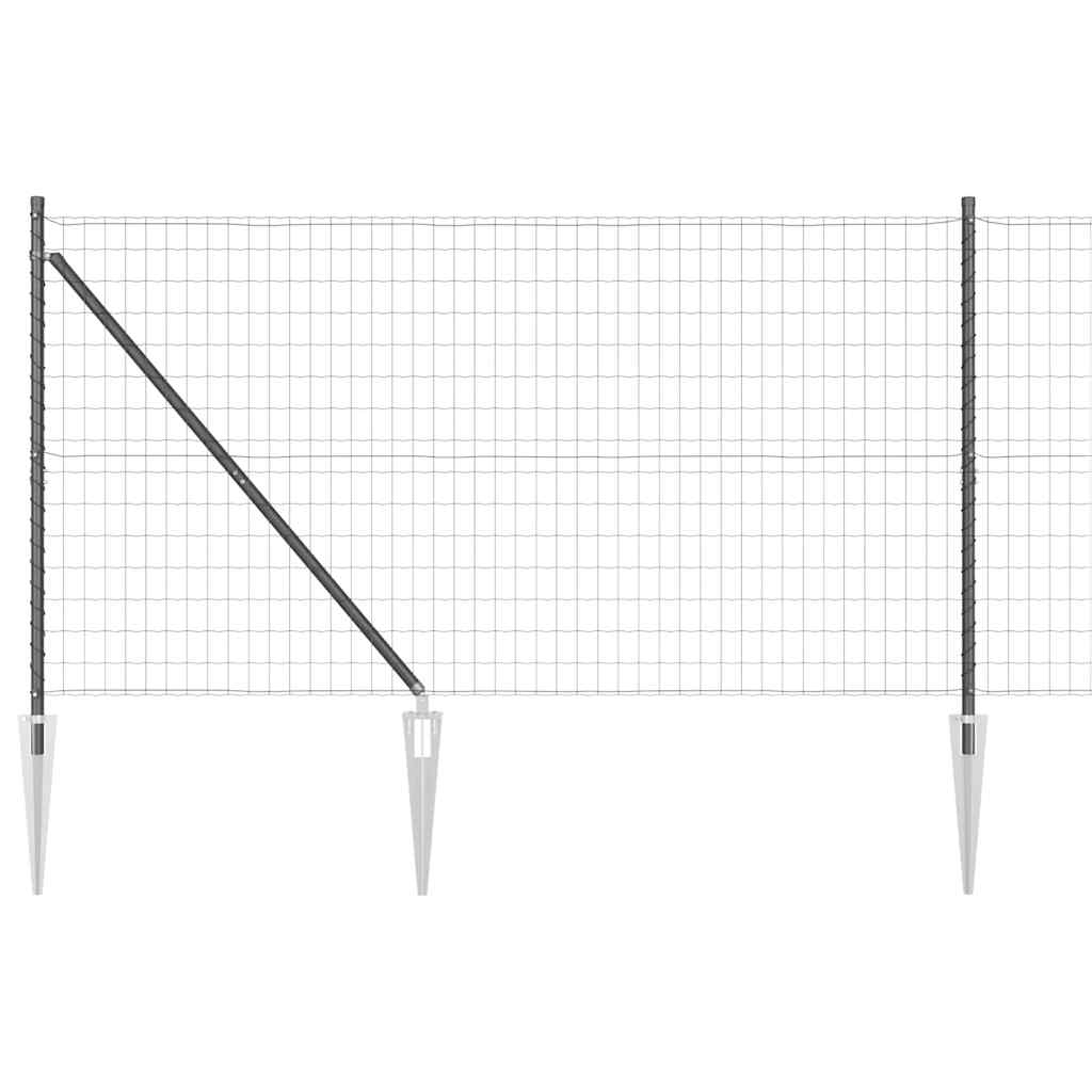 Valla vidaxl con poste gris 1,4 x 10 m acero y PVC