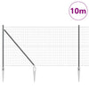 Vidaxl hek met paal grijs 1,4 x 10 m staal en pvc