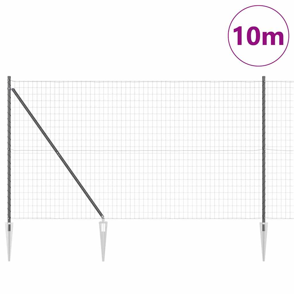 Valla vidaxl con poste gris 1,5 x 10 m acero y PVC