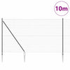 Vidaxl hek met paal grijs 1,6 x 10 m staal en pvc