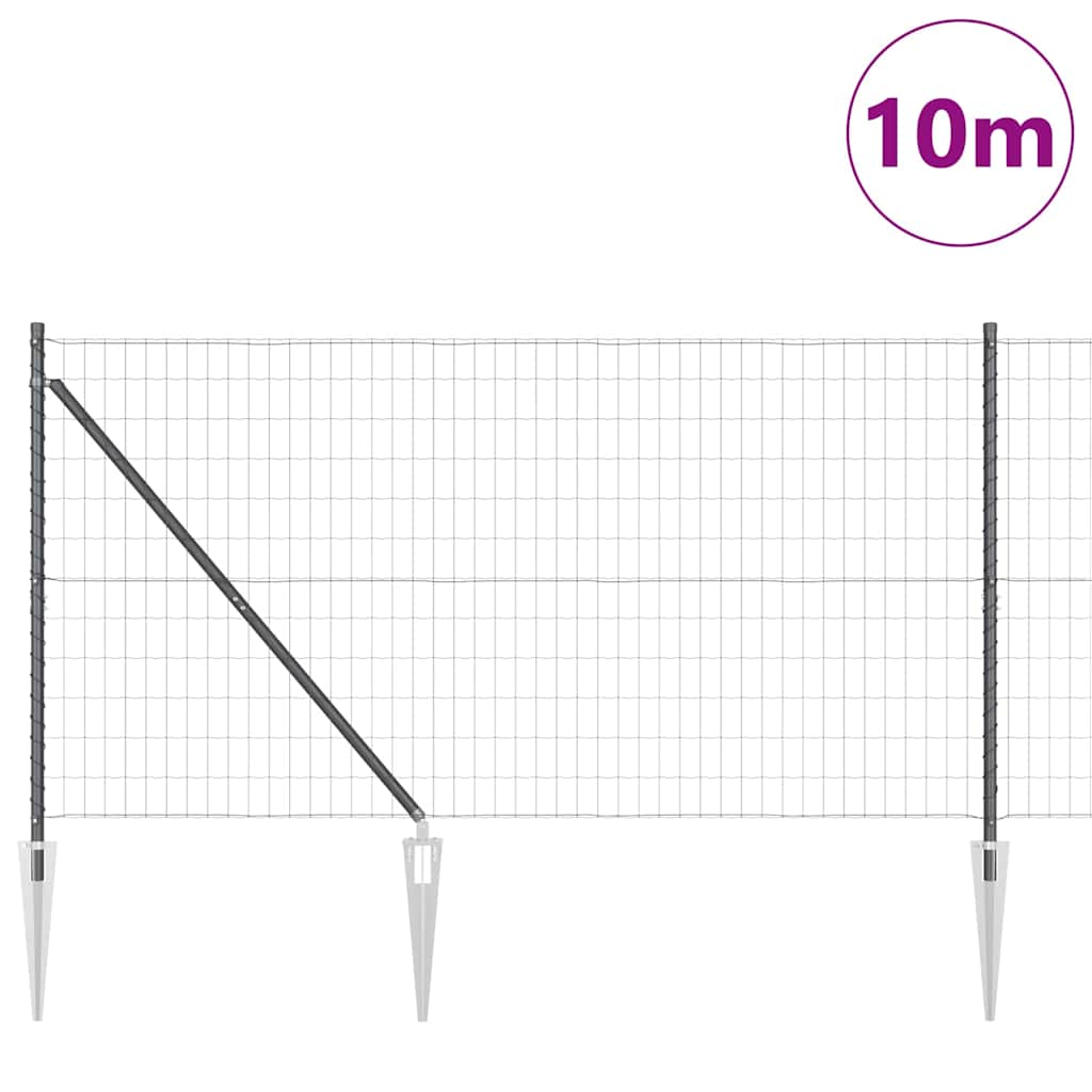 Valla vidaxl con poste gris 1,4 x 10 m acero y PVC