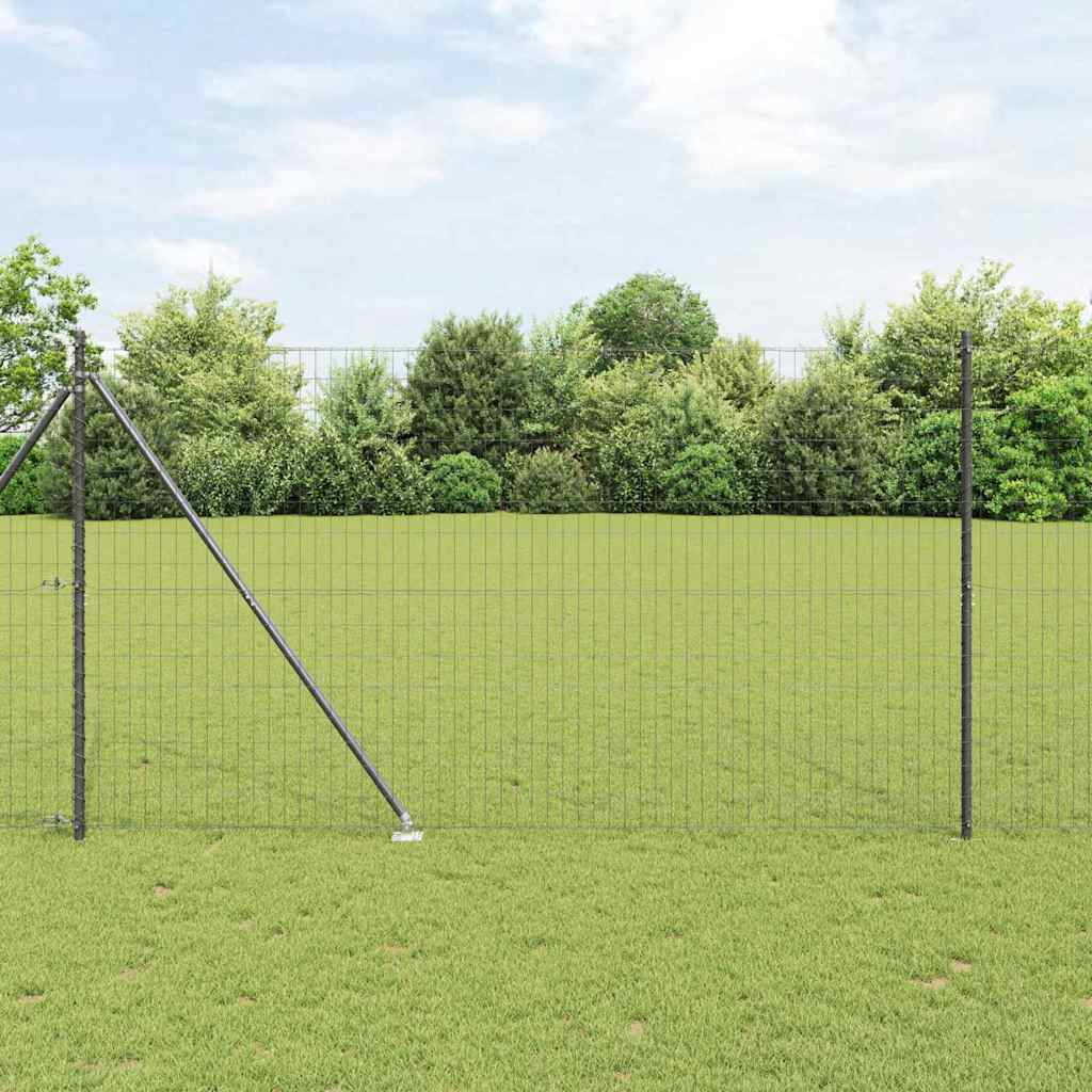 Recinzione Vidaxl con palo grigio 1,5 x 10 m in acciaio e PVC