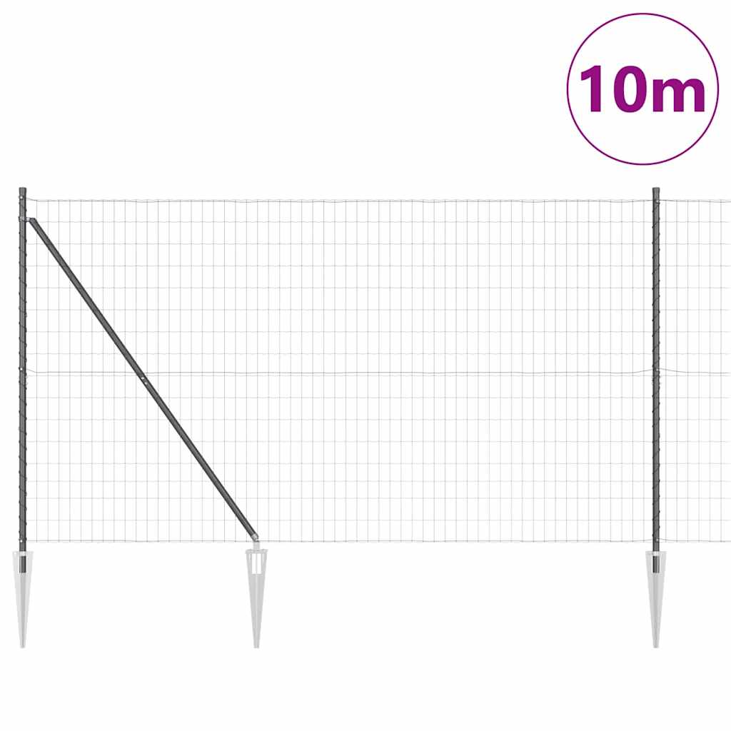 Valla vidaxl con poste gris 1,6 x 10 m acero y PVC
