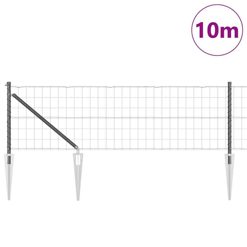 Valla vidaxl con poste gris 0,8 x 10 m acero y PVC