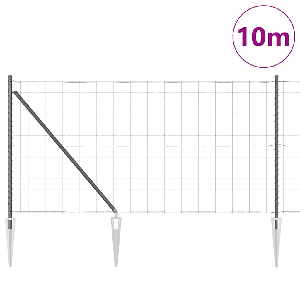 Valla vidaxl con poste gris 1 x 10 m acero y PVC
