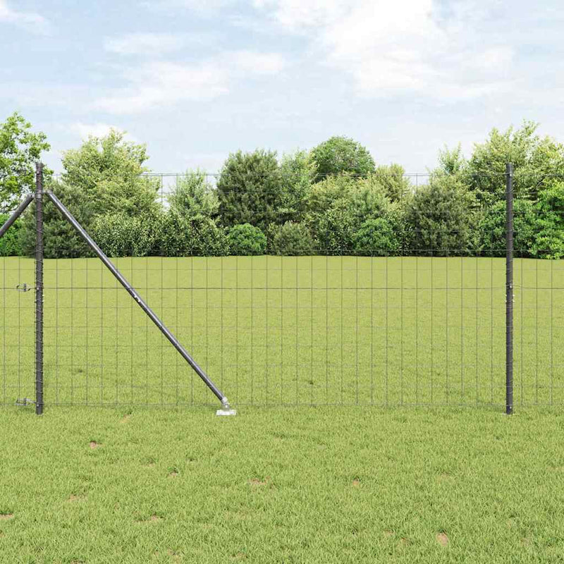 Valla vidaxl con poste gris 1,4 x 10 m acero y PVC