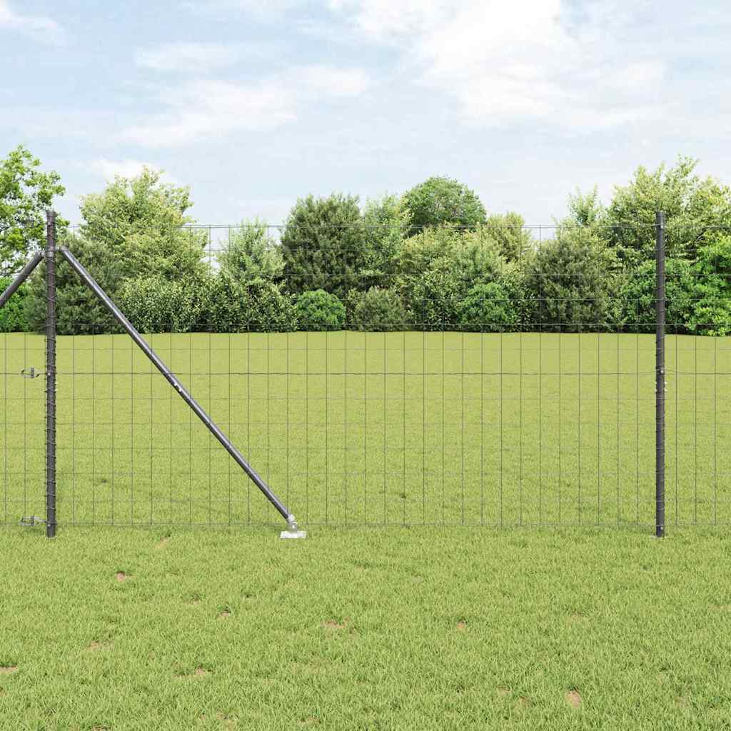 Valla vidaxl con poste gris 1,4 x 10 m acero y PVC