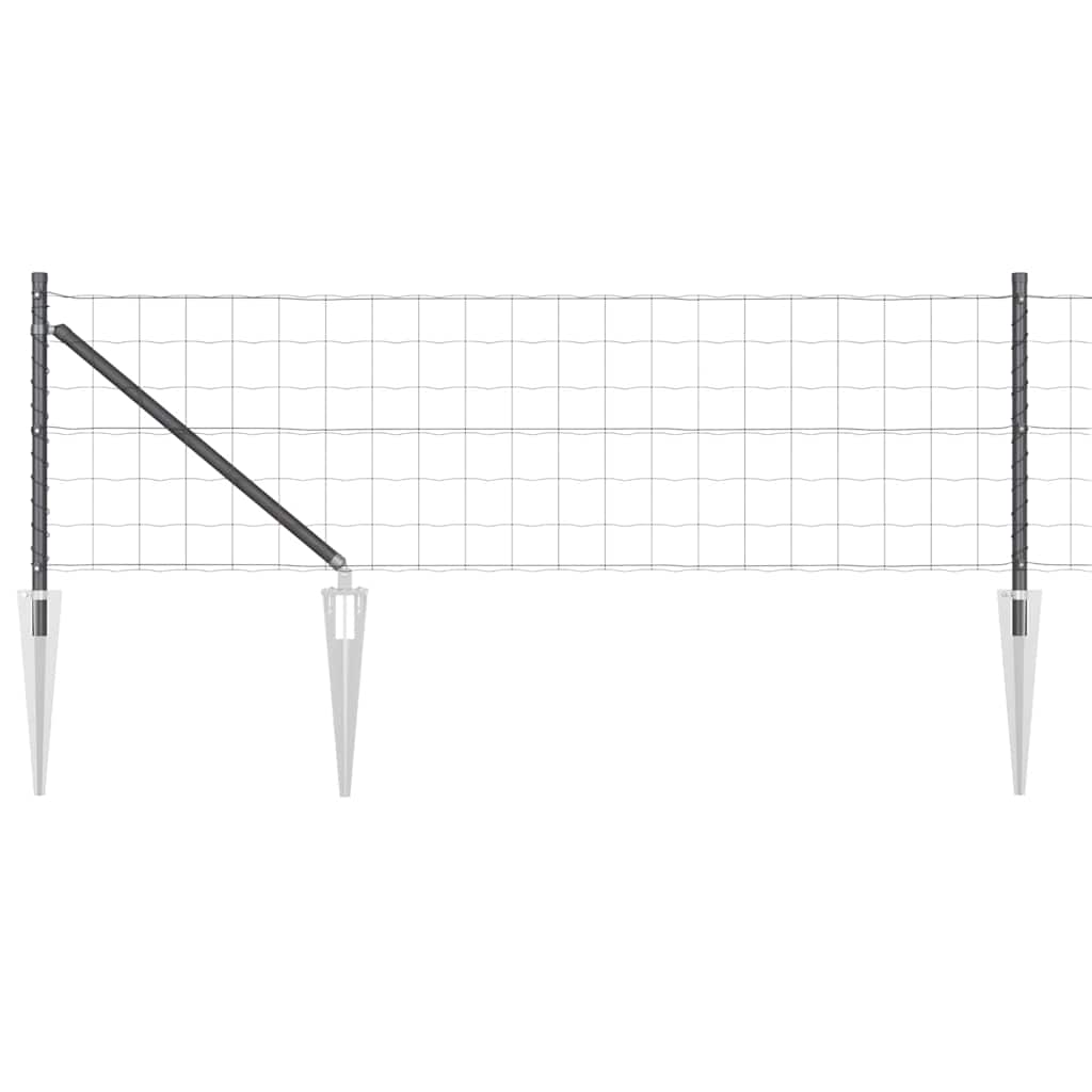 Valla vidaxxl con poste acero gris 0,8 x 10 m