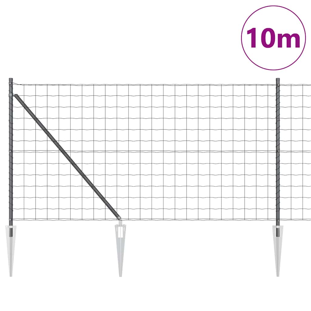 Valla vidaxxl con poste acero gris 1 x 10 m