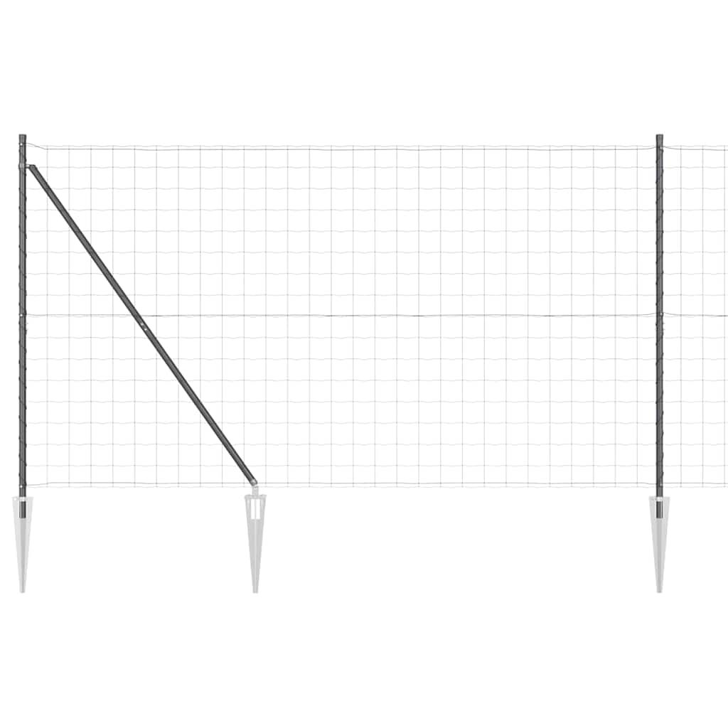 Valla vidaxl con poste acero gris 1,5 x 10 m