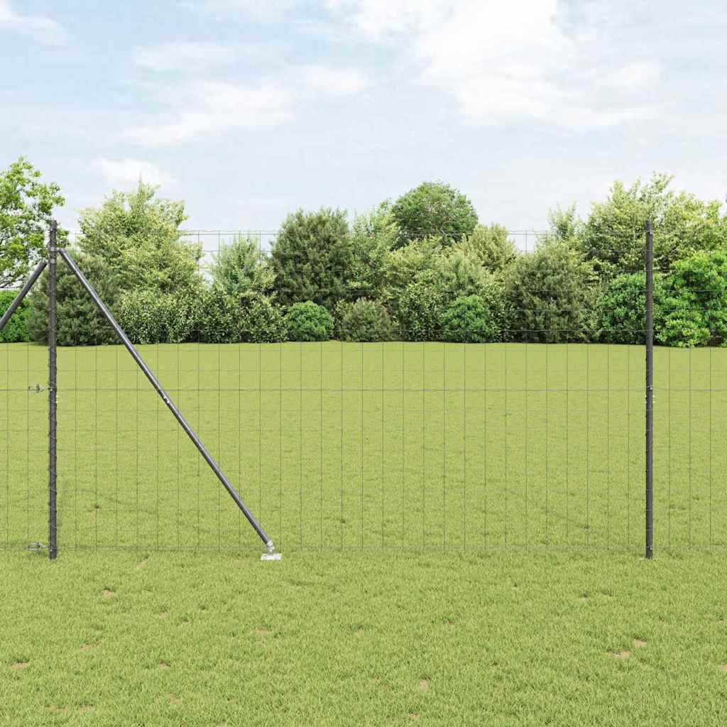 Valla vidaxl con poste gris 1,6 x 10 m acero y PVC