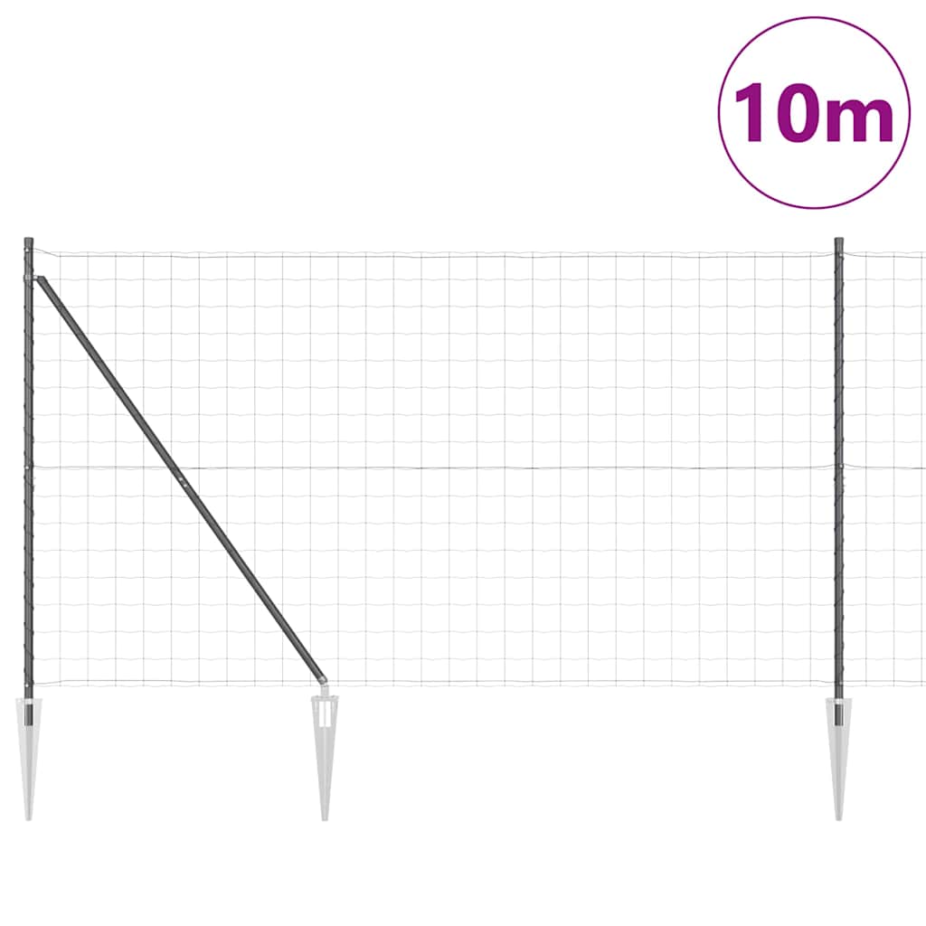 Valla vidaxl con poste gris 1,6 x 10 m acero y PVC