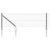 Valla vidaxl con poste gris 0,4 x 25 m acero y PVC