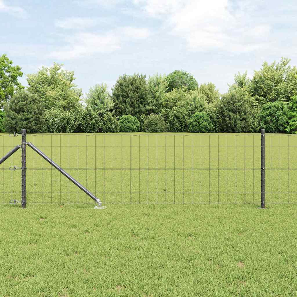 Valla vidaxl con poste gris 0,6 x 25 m acero y PVC