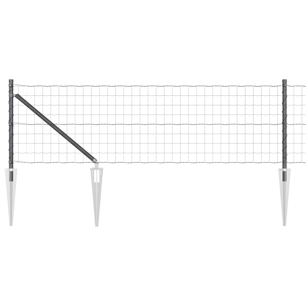 Valla vidaxxl con poste acero gris 0,8 x 10 m