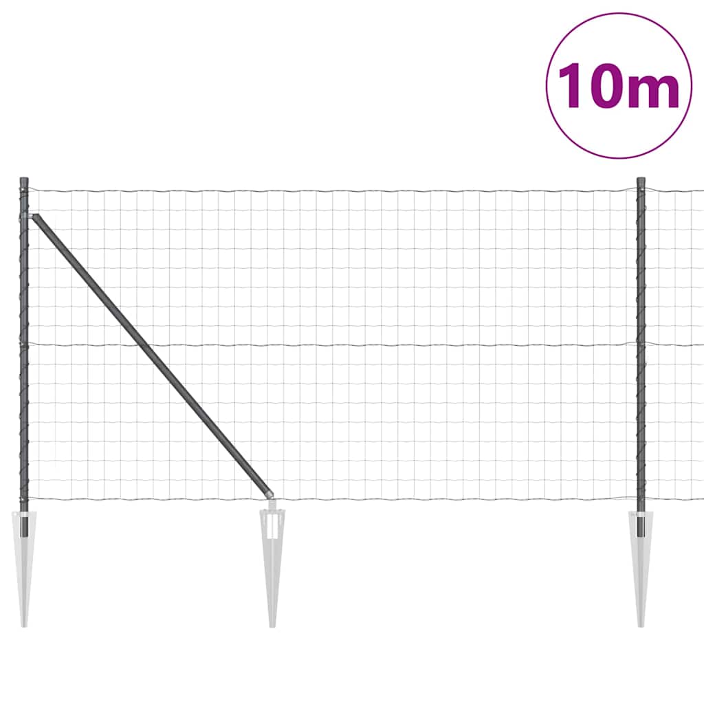 Valla vidaxxl con poste acero gris 1 x 10 m