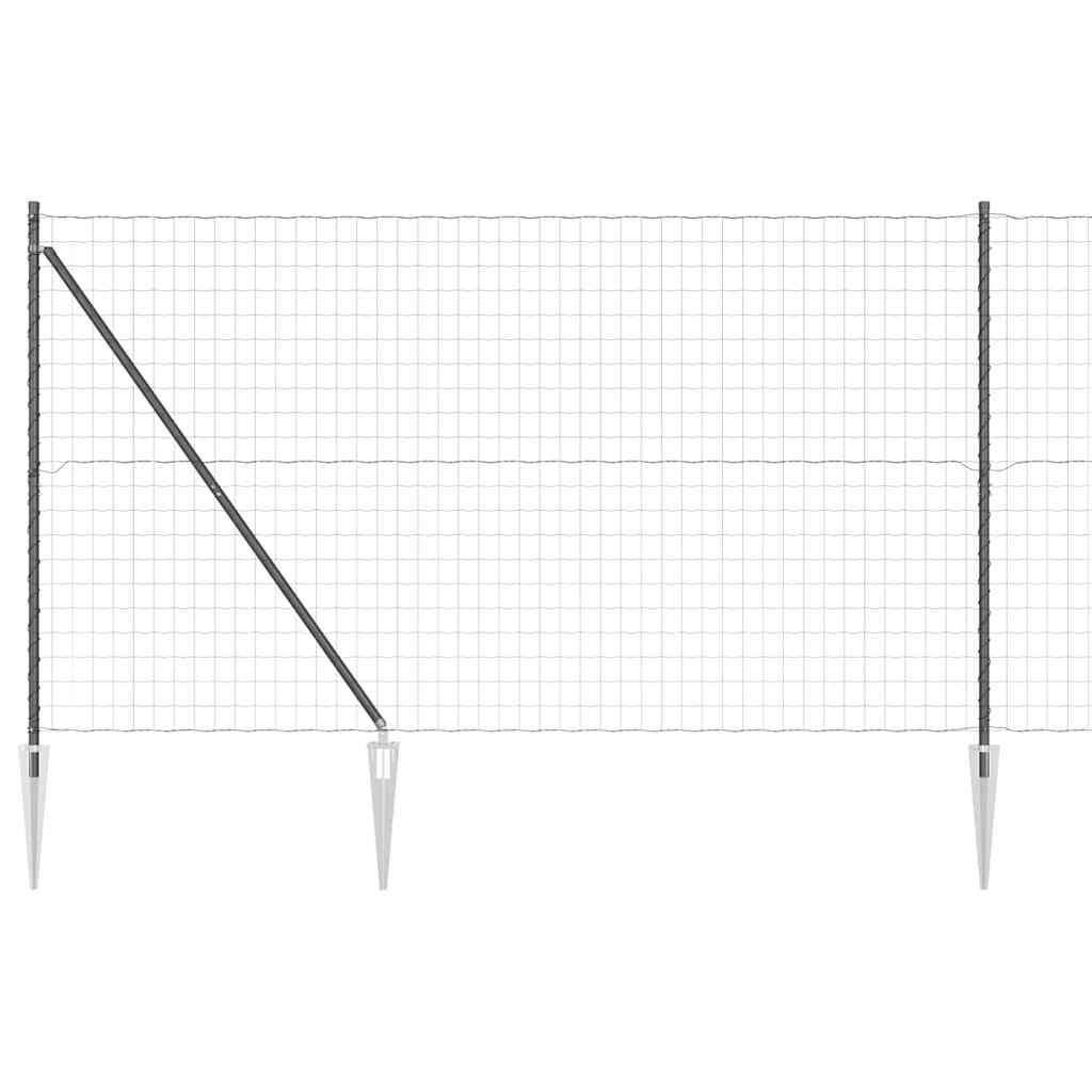 Valla vidaxl con poste gris 1,6 x 10 m acero y PVC
