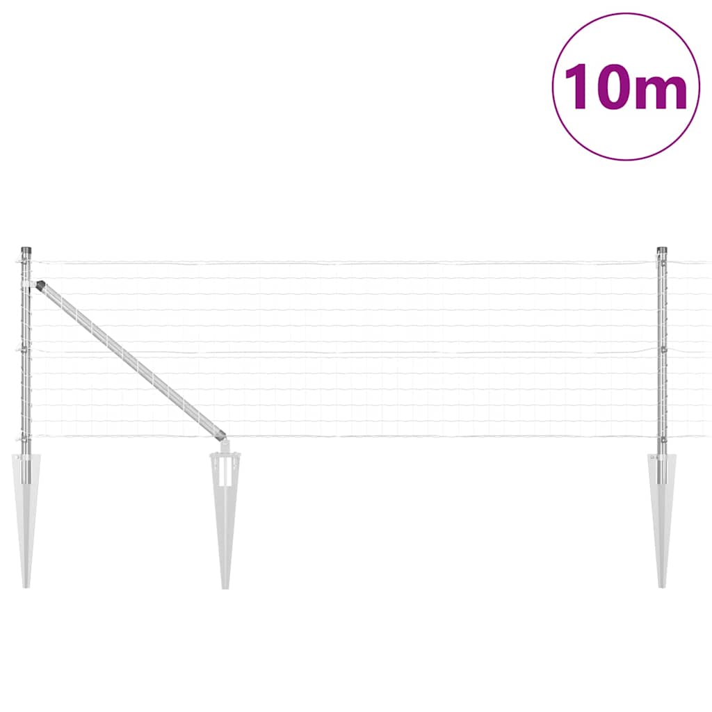 Valla vidaxxl con poste plata 0,8 x 10 m acero