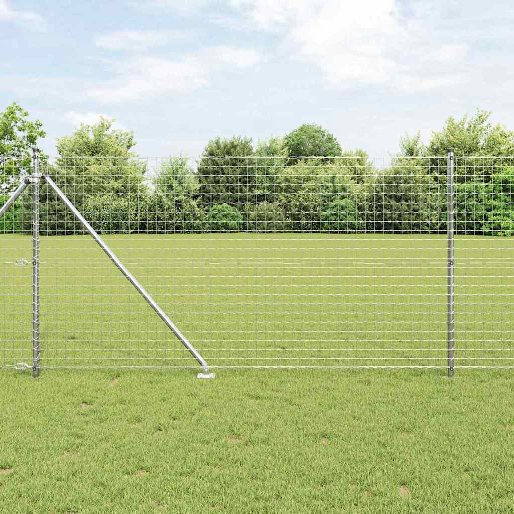 Vidaxl hek met paal zilver 1 x 10 m staal