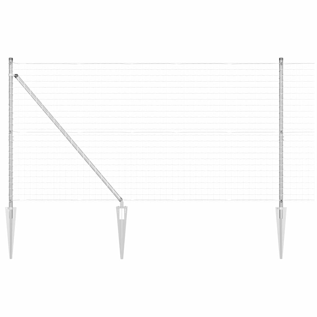 Valla vidaxxl con poste plata 1,2 x 10 m acero