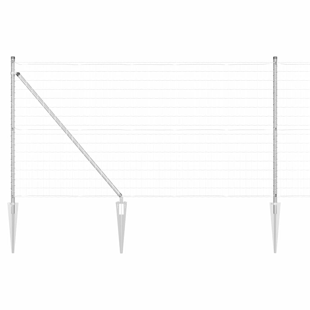 Valla vidaxxl con poste plata 1 x 10 m acero
